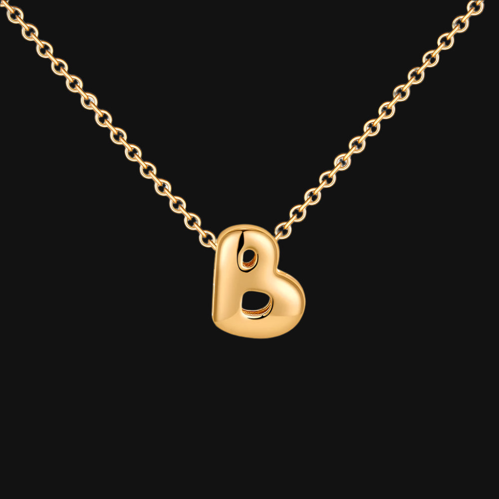 DL Gold Plated Balloon Initial Tiny Small Pendent Necklaces