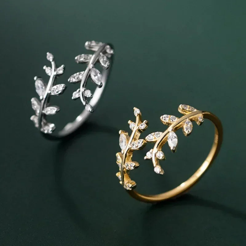 DL Creative Leaf Branch Shape Rings For Women