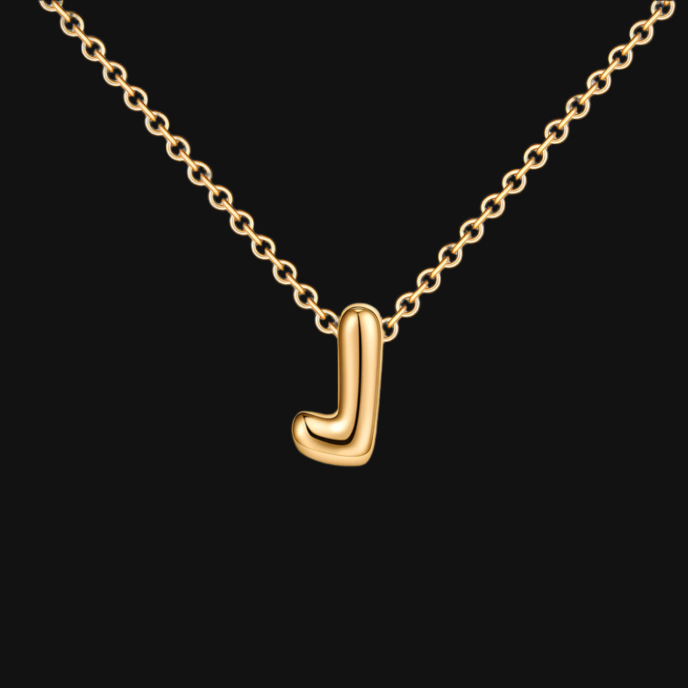 DL Gold Plated Balloon Initial Tiny Small Pendent Necklaces