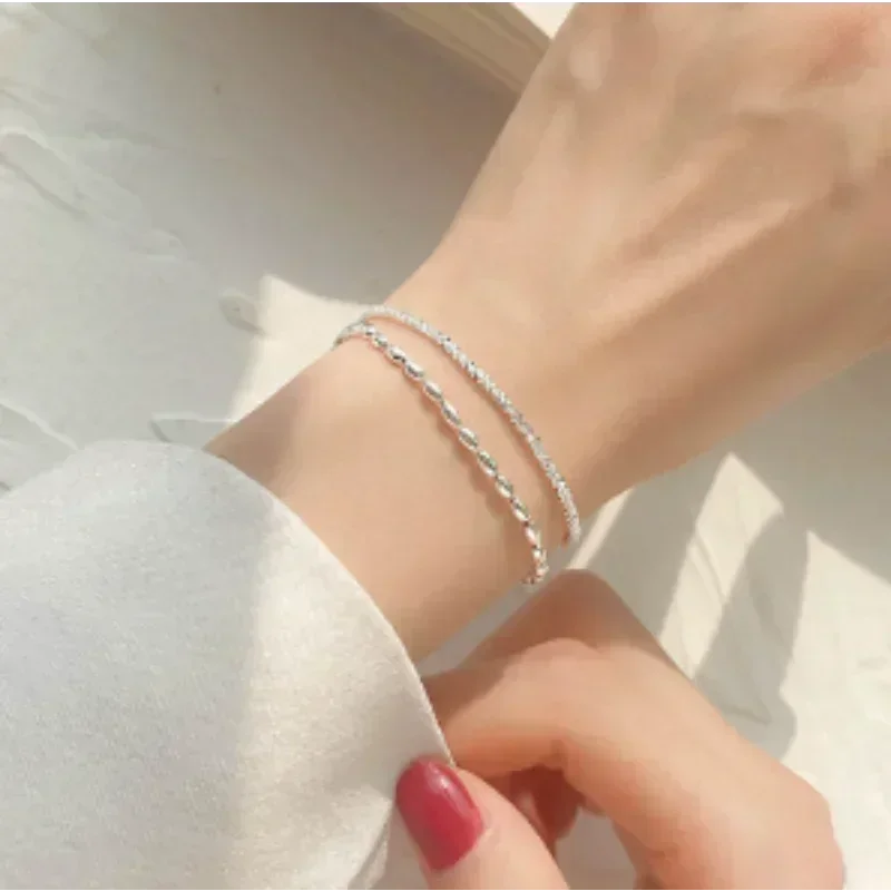 DL   Sterling Silver Pearl Bracelet for Women