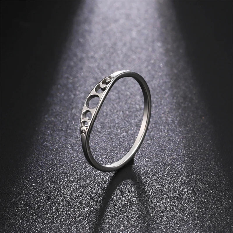 DL Elegant Sun Moon Phase Rings For Women