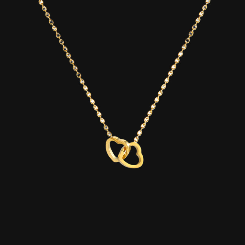 DL Classic Minimalist Double Heart Necklace