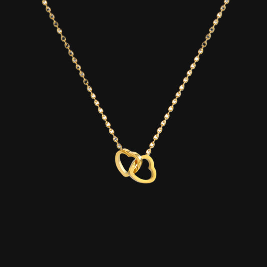 DL Classic Minimalist Double Heart Necklace