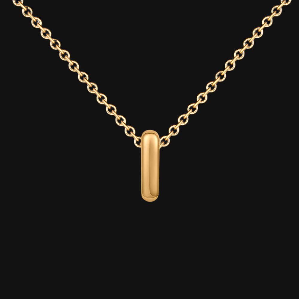 DL Gold Plated Balloon Initial Tiny Small Pendent Necklaces