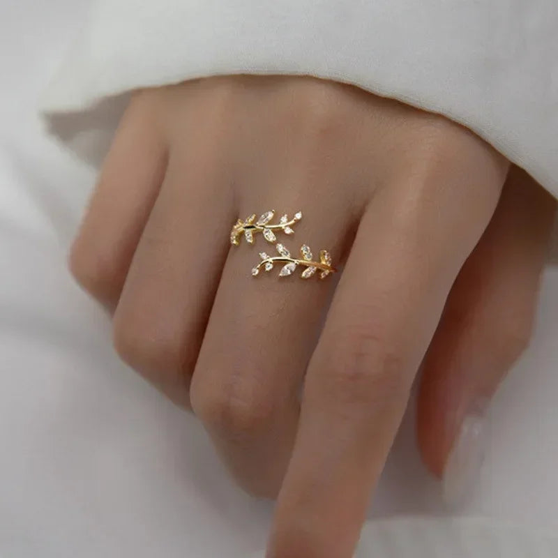 DL Creative Leaf Branch Shape Rings For Women