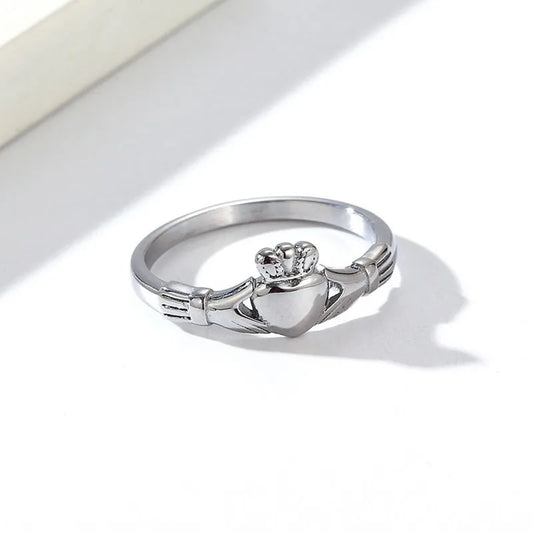 DL Stainless Steel Irish Claddagh Ring