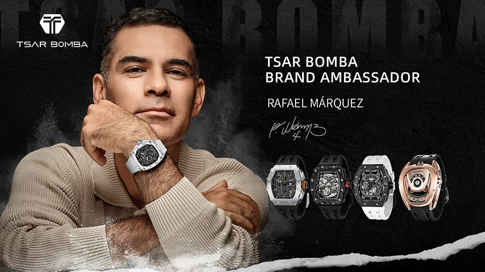 TSAR BOMBA Luxury Watch with Tonneau Design