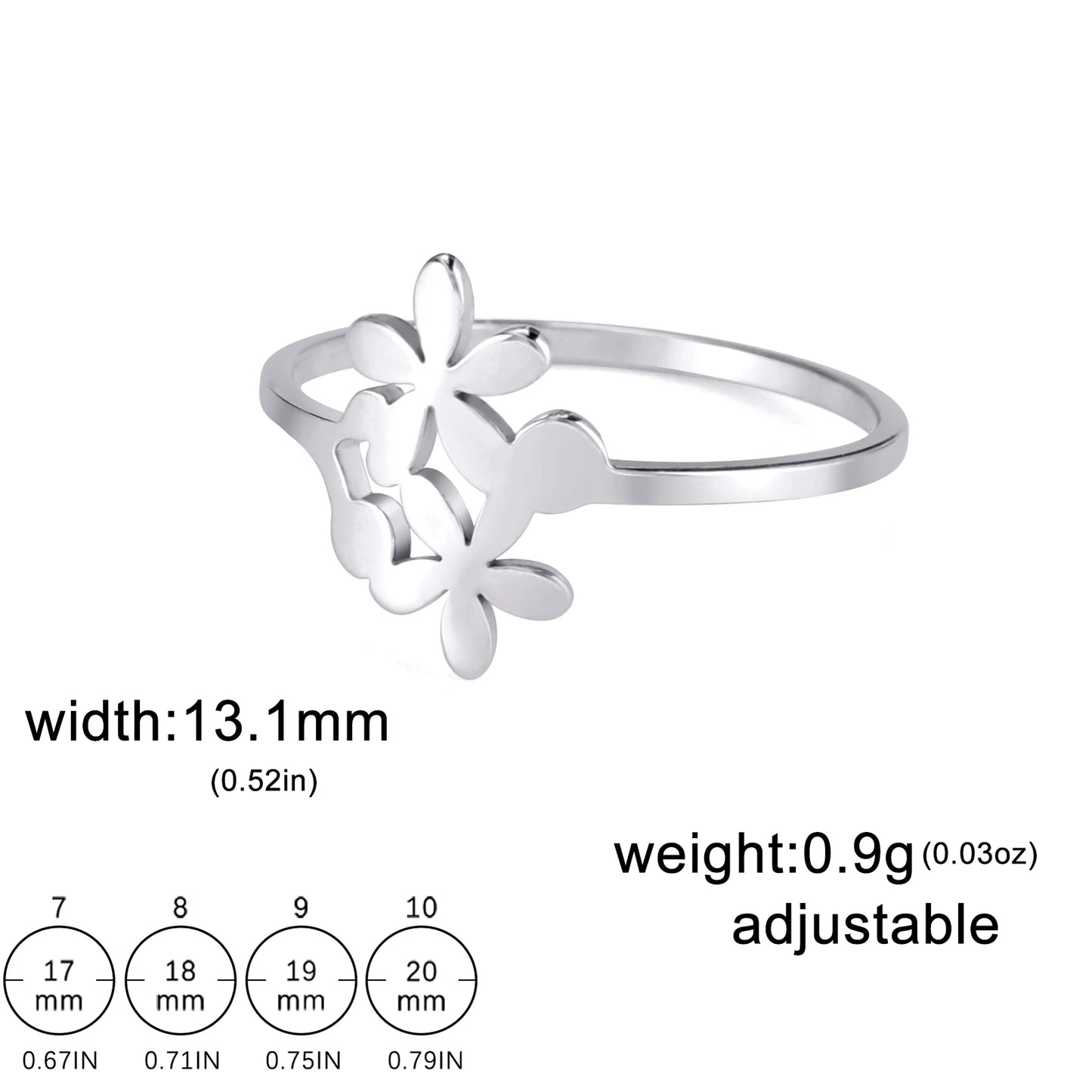 DL Stainless Steel Small Elegant Flower Ring