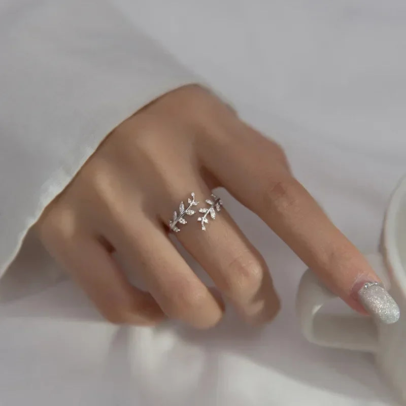 DL Creative Leaf Branch Shape Rings For Women