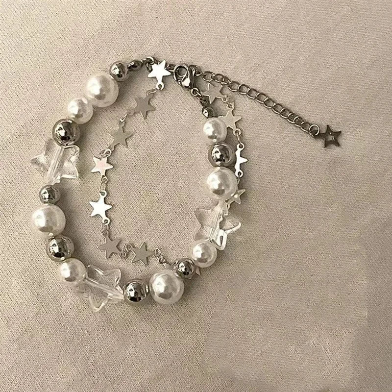 DL   Sterling Silver Pearl Bracelet for Women