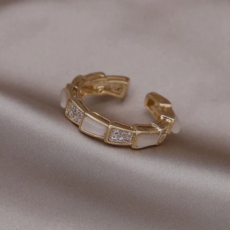 DL Gold Plated Double Love Crystal Ring