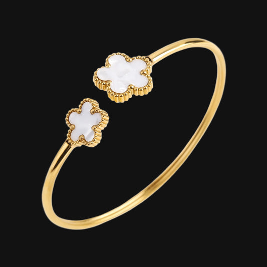 DL Botanical Five Leaf Flower Gold Plated Bracelets