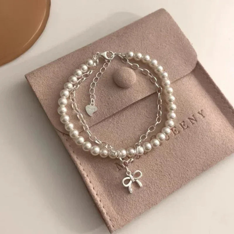 DL Sterling Silver Thick Stone Bracelet for Women