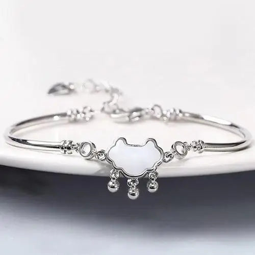 DL Sterling Silver Heart Shaped Bracelet For Women