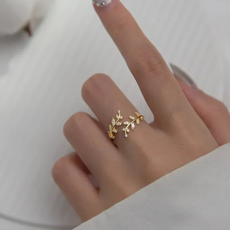 DL Creative Leaf Branch Shape Rings For Women