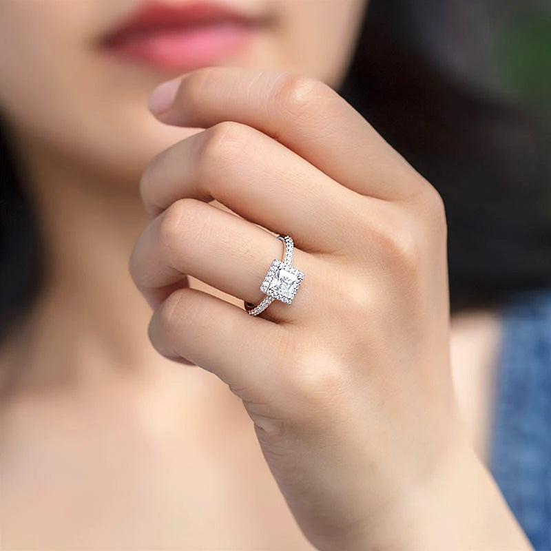 DL Square Moissanite Diamond Ring