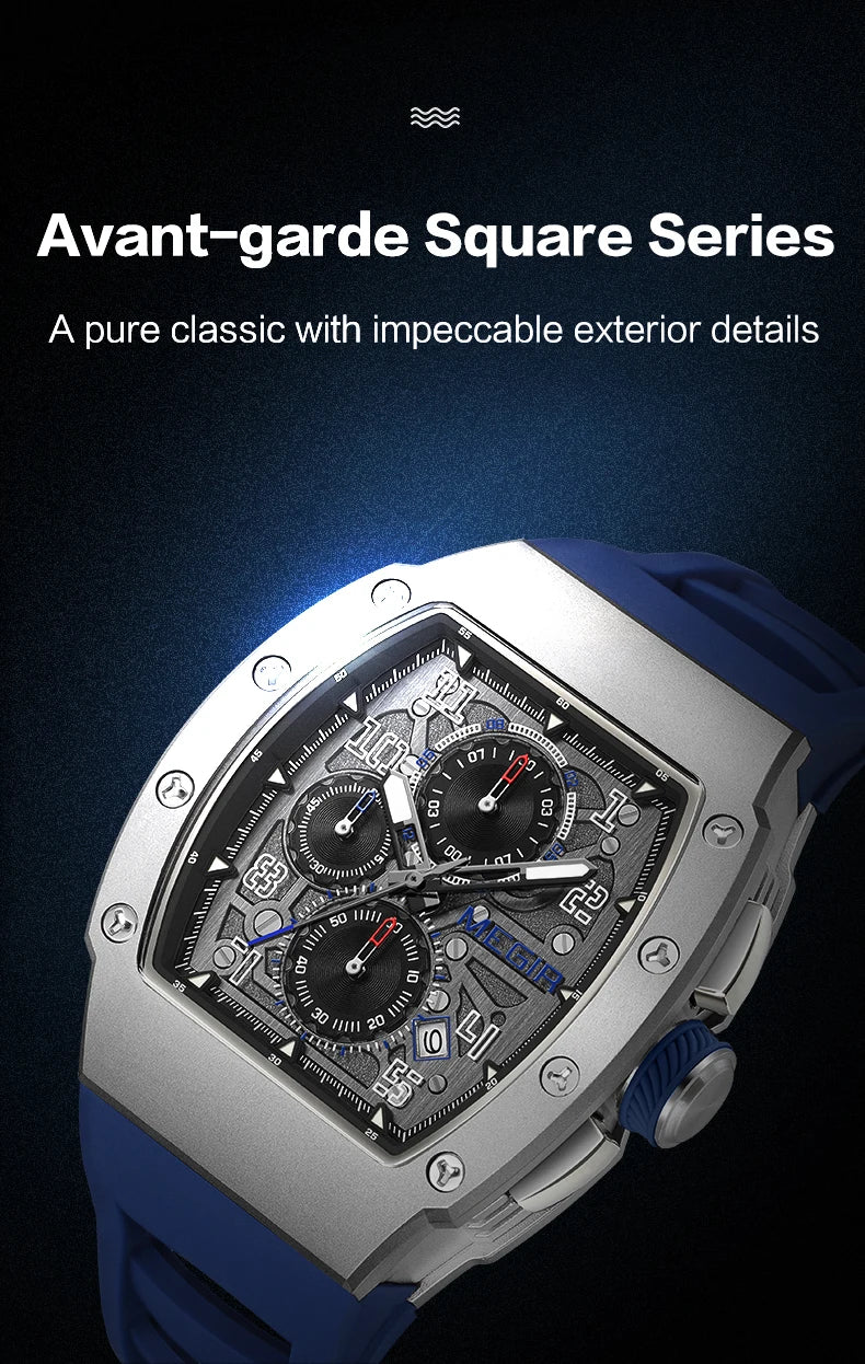 DL MEGIR Blue Luxury Sport Watch