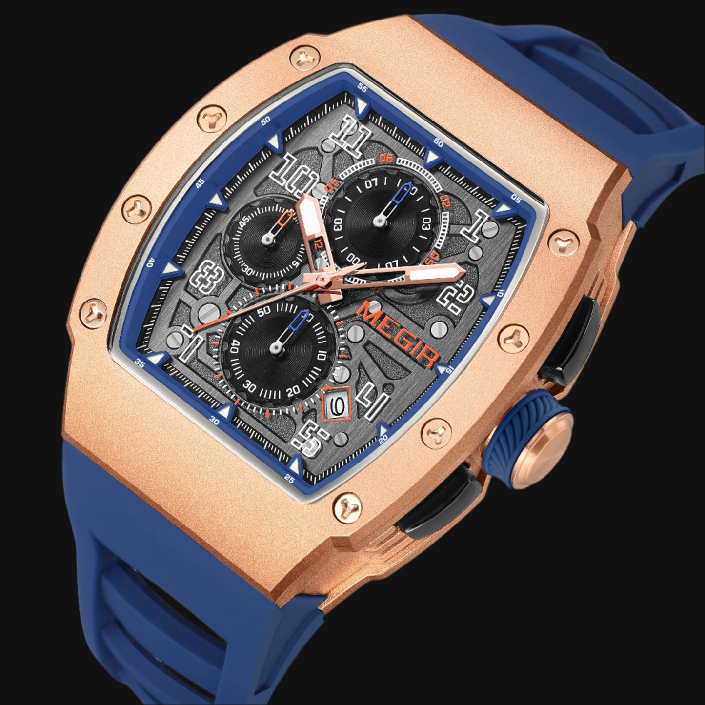 DL MEGIR Blue Luxury Sport Watch