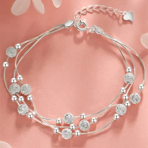 DL Sterling Silver Zircon Bracelets for Women