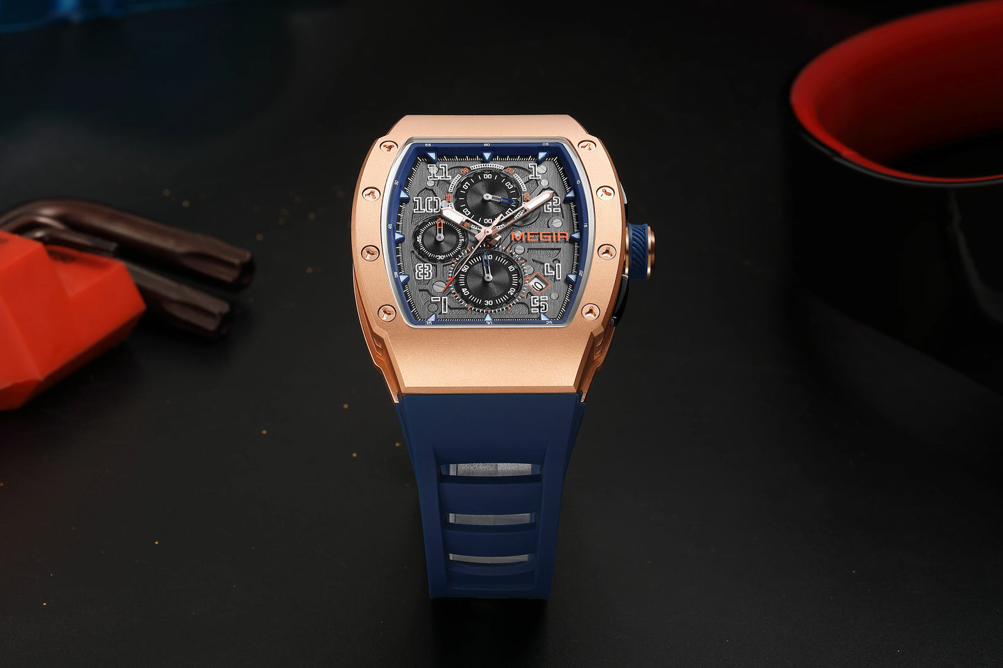 DL MEGIR Blue Luxury Sport Watch