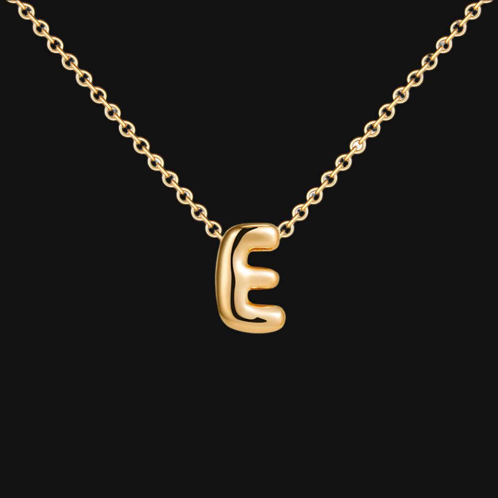 DL Gold Plated Balloon Initial Tiny Small Pendent Necklaces