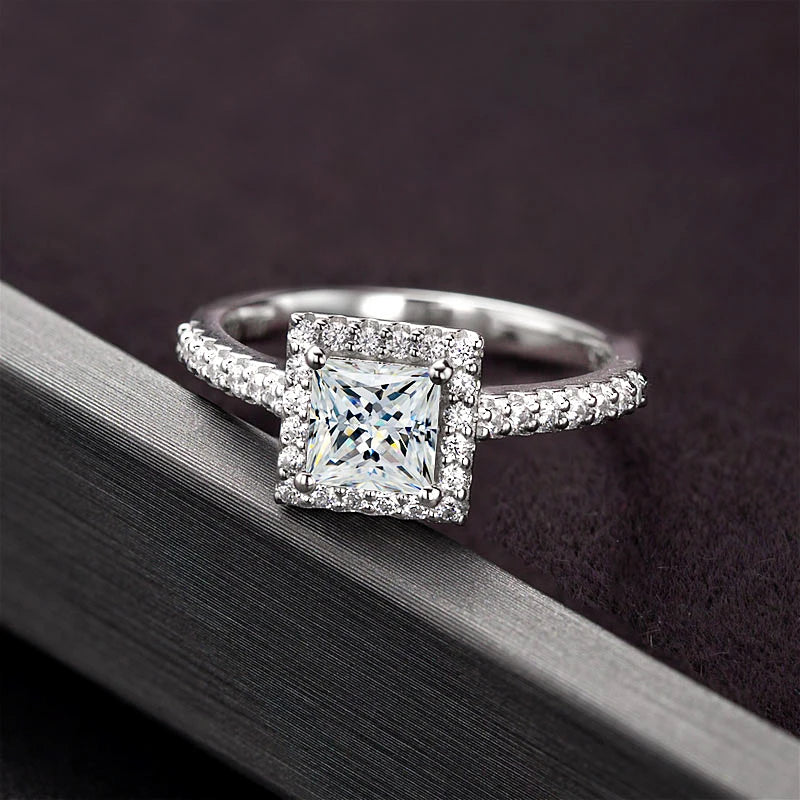 DL Square Moissanite Diamond Ring