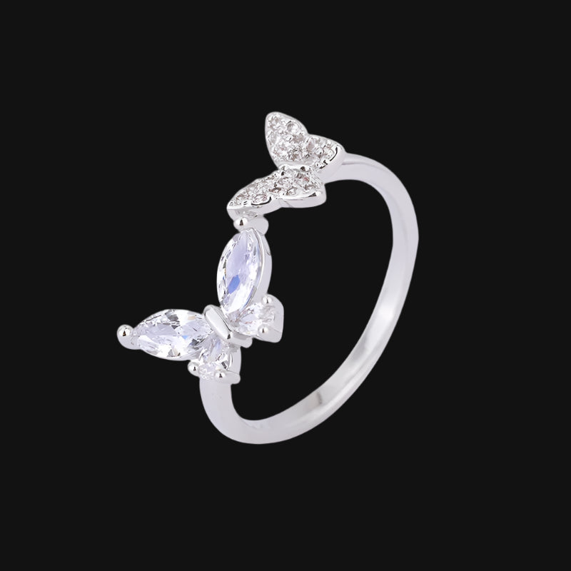 DL Butterfly Zircon Open Rings For Women