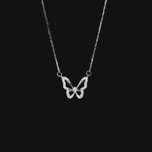 DL Simple Hollow Butterfly Pendant Necklace for Women