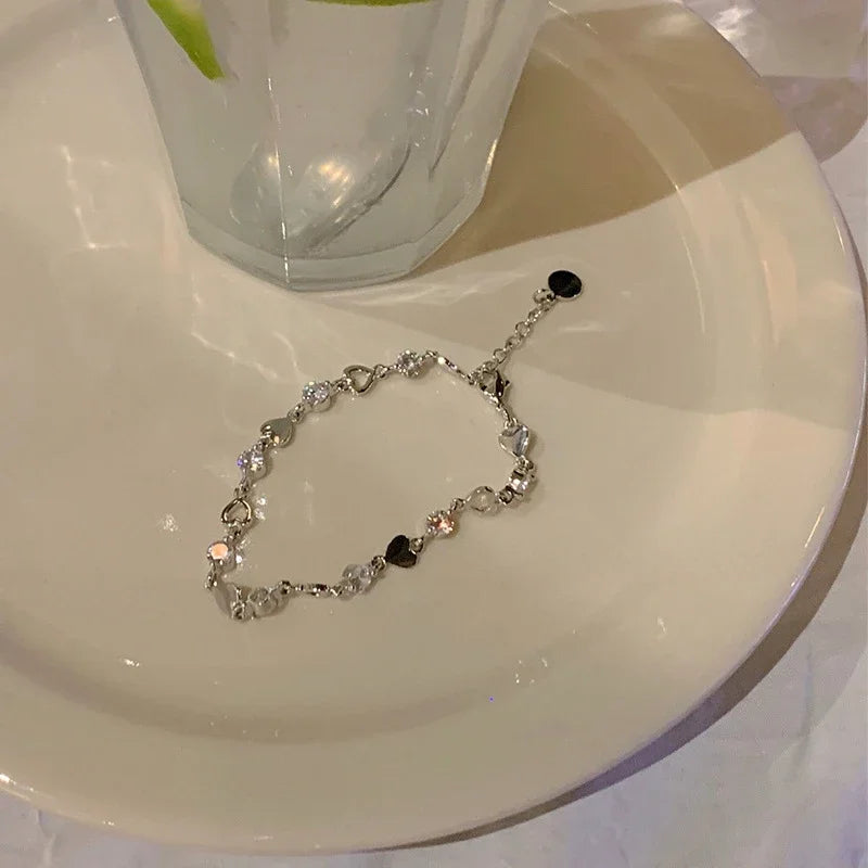 DL Sterling Silver Zircon Bracelets for Women