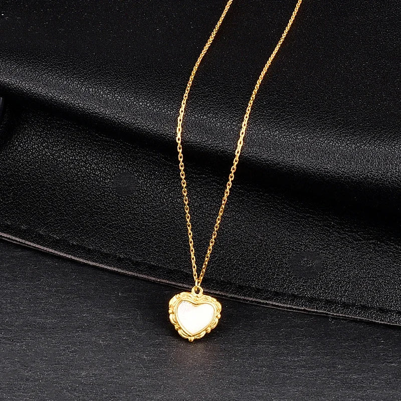 DL Stainless Steel Cute Heart Pendant Necklace