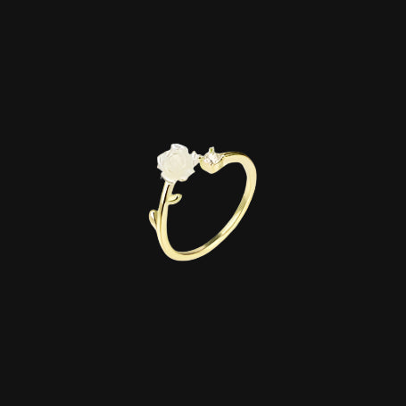 DL  Zircon Flower Opening Rings for Women