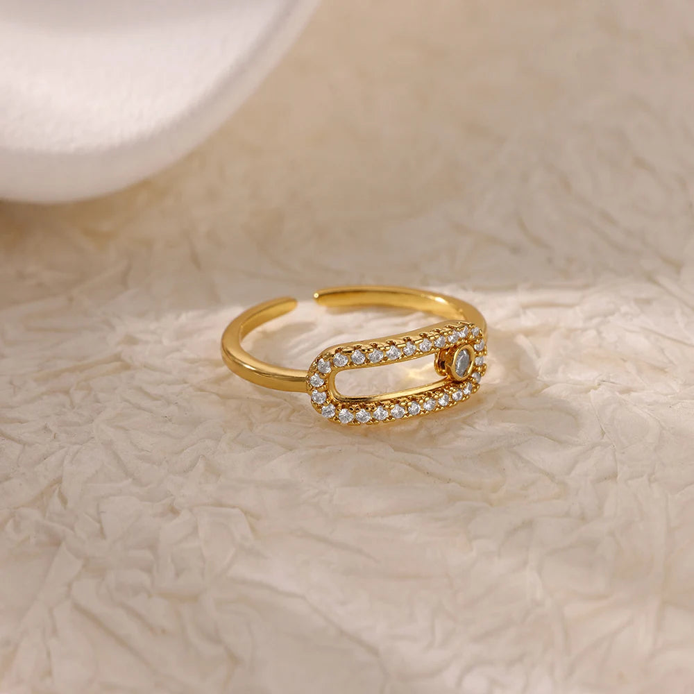 DL Delicate Hollow Open Cuff Ring  For Women