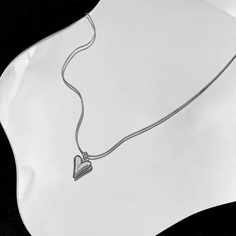 DL Love Heart Pendant Necklace for Women