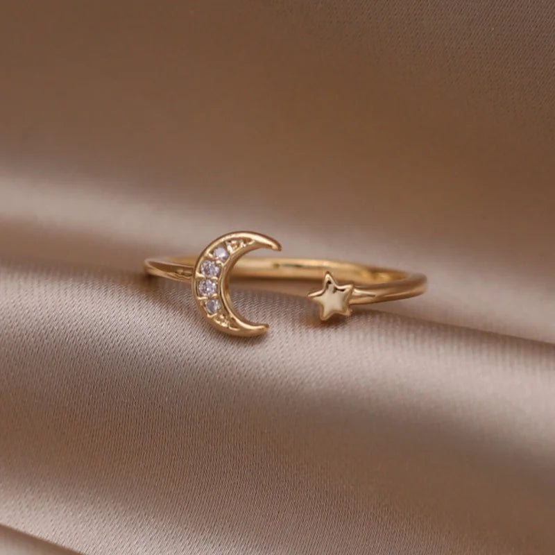 DL Gold Plated Double Love Crystal Ring