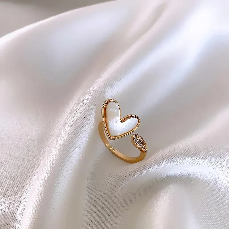 DL Gold Plated Double Love Crystal Ring