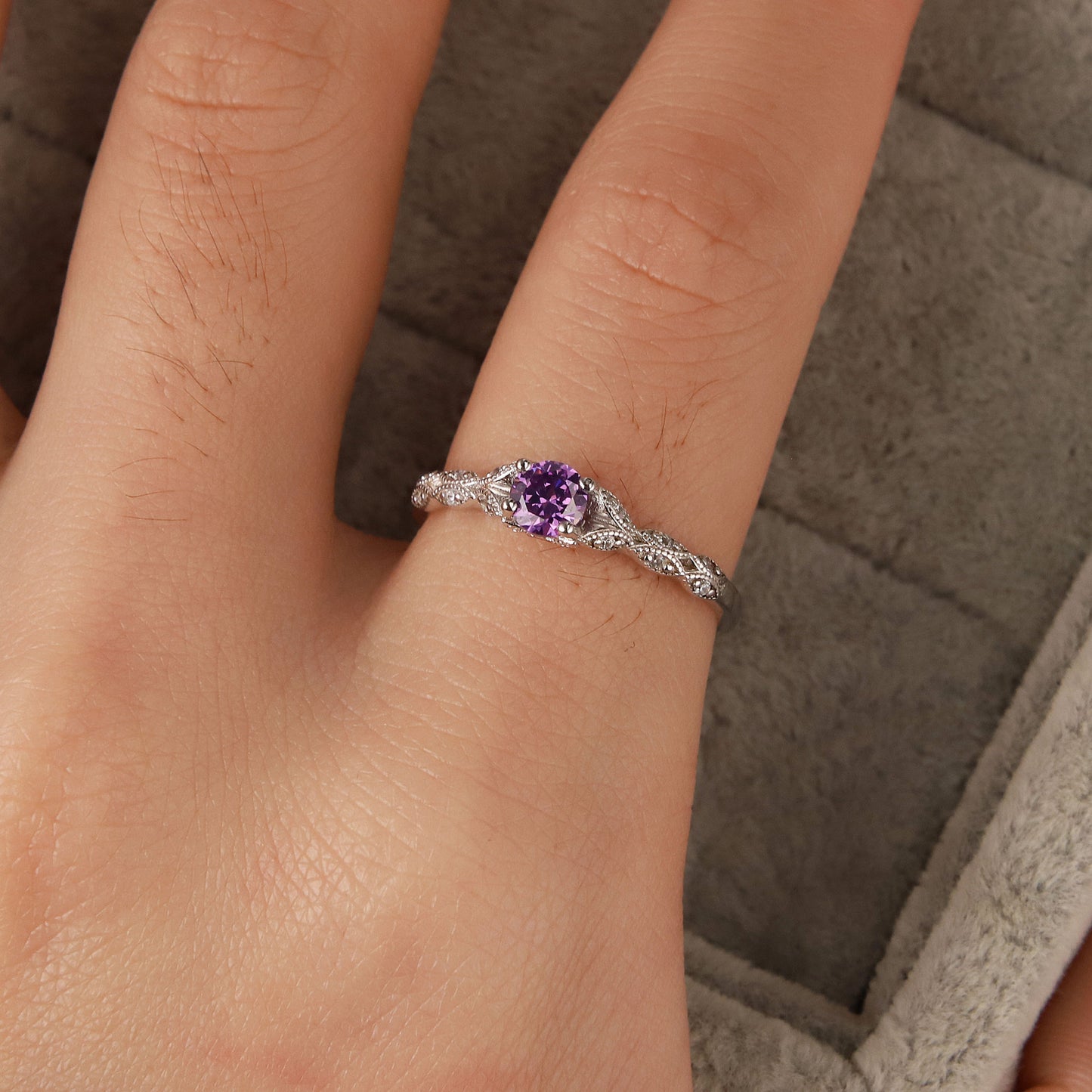 DL Luxury Wind Amethyst Lady's Ring