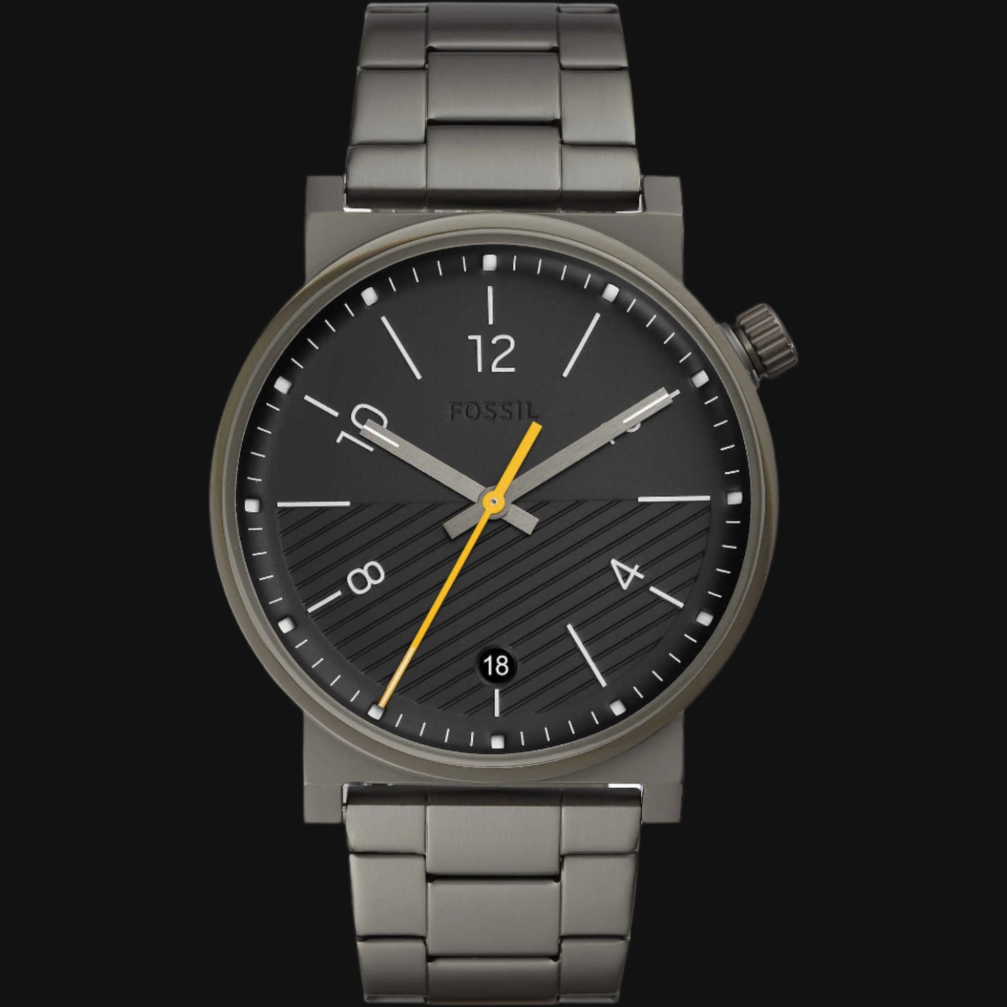 DL FOSSIL  THREE-HAND DATE WATCH